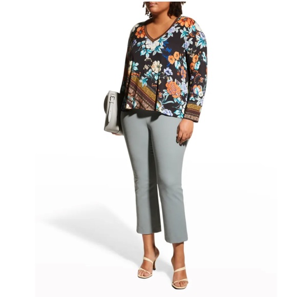 Johnny Was Tops - Johnny Was Janie Favorite Golden swing long sleeve floral boho Jersey tunic